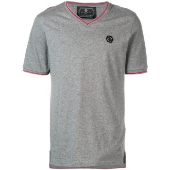 Philipp Plein Logo Plaque T-shirt Men 10 Grey Clothing T-shirts Sale Online