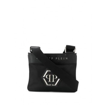 Philipp Plein Logo Plaque Shoulder Bag Men 02 Black Bags Complete In Specifications