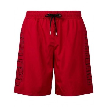 Philipp Plein Logo Print Swim Shorts Men 13 Red Clothing Low Price Guarantee