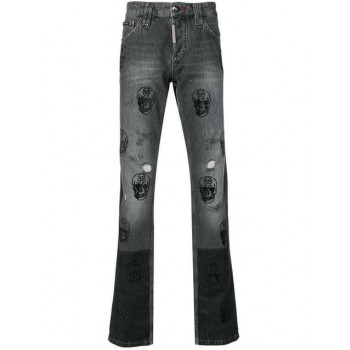 Philipp Plein Straight-cut Skull Jeans Men 10up Underground Pearl Clothing Regular & Straight-leg Reputable Site