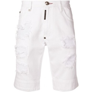 Philipp Plein Destroyed Bermudas Men 01th Twilight House Clothing Denim Shorts Various Colors