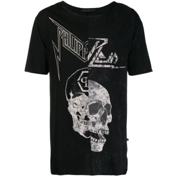 Philipp Plein Printed T-shirt Men 02 Black Clothing T-shirts Cheap Prices