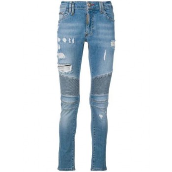 Philipp Plein Ripped Detail Biker Jeans Men 07es Electro Sunset Clothing Skinny Official Online Website