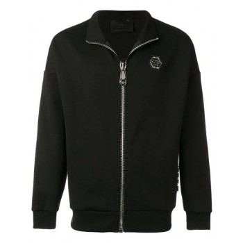 Philipp Plein Statement Jogging Jacket Men 02 Black Clothing Lightweight Jackets Attractive Price