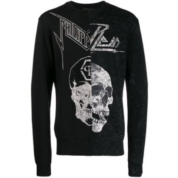 Philipp Plein Printed Sweatshirt Men 02 Black Clothing Sweatshirts 100% Top Quality