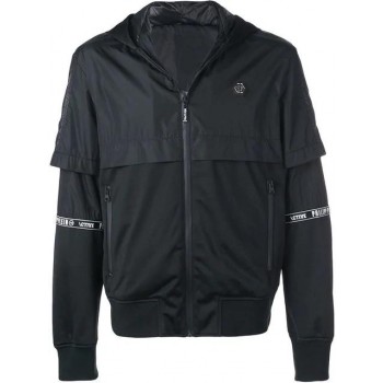 Philipp Plein Hooded Sports Jacket Men 02 Black Clothing Jackets Lowest Price Online