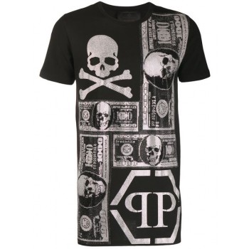 Philipp Plein Printed T-shirt Men 0201 Black / White Clothing T-shirts Wholesale Online