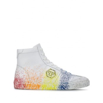 Philipp Plein Hi-top Painted Sneakers Men 01 White Shoes Low-tops Latest Fashion-trends