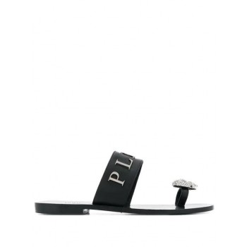 Philipp Plein Statement Flat Sandals Women 02 Black Shoes Most Fashionable Outlet
