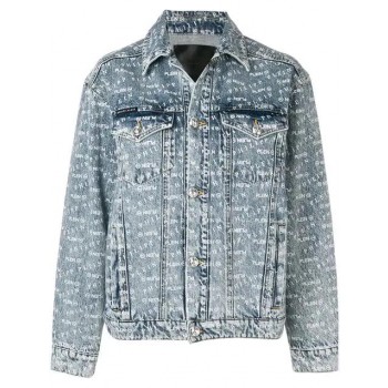 Philipp Plein All-over Logo Print Denim Jacket Women 07ce California Clothing Jackets