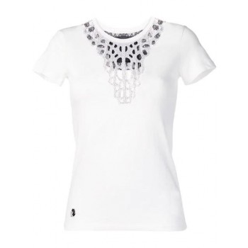 Philipp Plein Rhinestone-embellished T-shirt Women 01 White Clothing T-shirts & Jerseys | lowest price