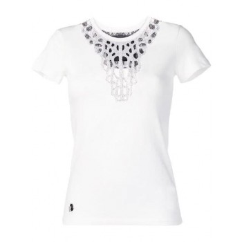 Philipp Plein Rhinestone-embellished T-shirt Women 01 White Clothing T-shirts & Jerseys | lowest price