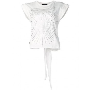 Philipp Plein Rhinestone-embellished T-shirt Women 01 White Clothing T-shirts & Jerseys