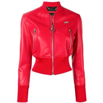 Philipp Plein Zipped Bomber Jacket Women 13 Red Clothing Jackets Coupon Codes