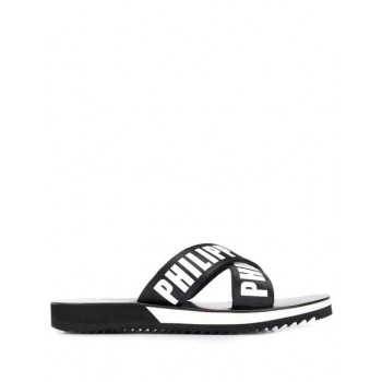 Philipp Plein Logo Slides Men 0201 Black Outlet Online