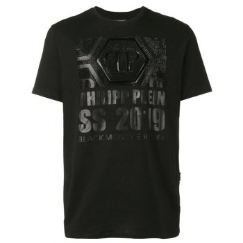 Philipp Plein Embellished Logo T-shirt Men 02 Black Clothing T-shirts Cheap Prices