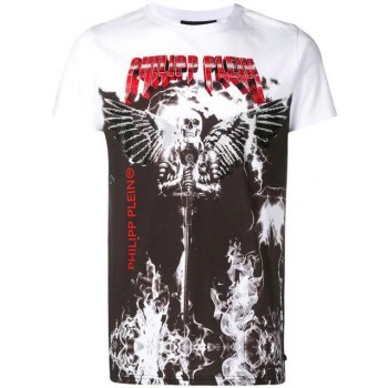 Philipp Plein Logo Print T-shirt Men 01 White Clothing T-shirts Fast Worldwide Delivery