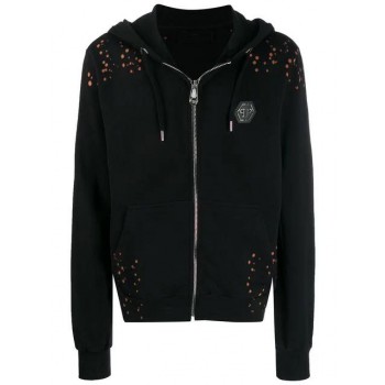 Philipp Plein Graphic Print Hoodie Men 02 Black Clothing Hoodies Wide Range