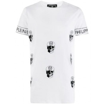 Philipp Plein Printed T-shirt Men 0102 White Black Clothing T-shirts Clearance Prices