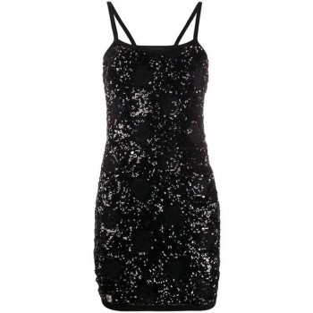 Philipp Plein Sequin Embroidered Cocktail Dress Women 02 Black Clothing & Party Dresses