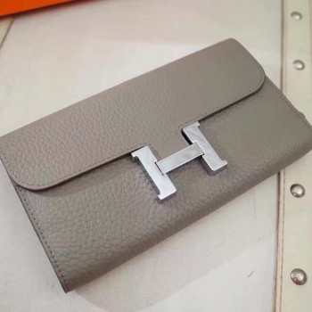 Hermes Constance Wallet Togo Leather Grey