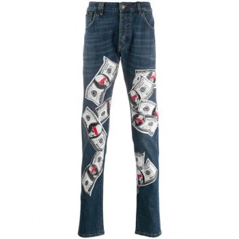 Philipp Plein Printed Jeans Men 08dp Double P Clothing Regular & Straight-leg Luxuriant In Design