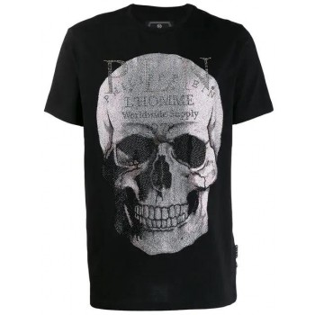 Philipp Plein Platinum Cut Skull T-shirt Men 02 Black Clothing T-shirts Unbeatable Offers