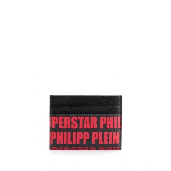 Philipp Plein Tm Credit Card Holder Men 0213 Black / Red Accessories Wallets & Cardholders