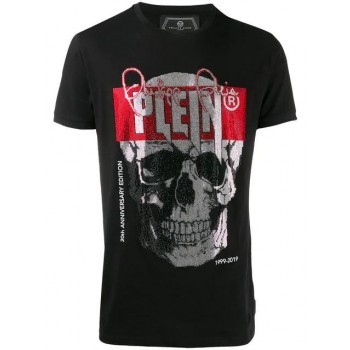 Philipp Plein Skull Print T-shirt Men 02 Black Clothing T-shirts Low Price