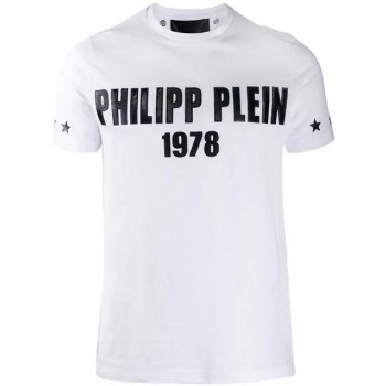 Philipp Plein Logo Embellished T-shirt Men 01 White Clothing T-shirts Hot Sale