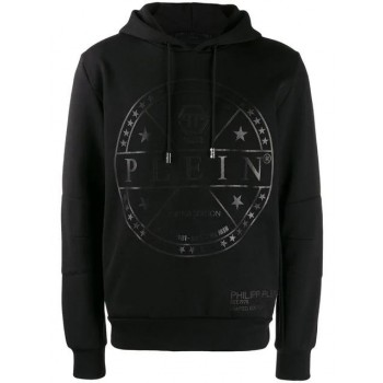 Philipp Plein Logo Hoodie Men 0202 Black / Clothing Hoodies Glamorous