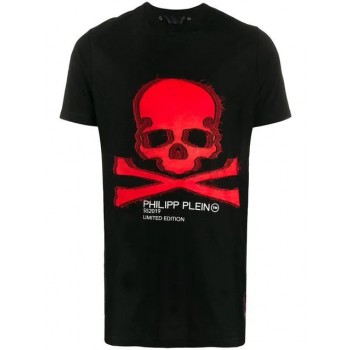 Philipp Plein Skull T-shirt Men 0213 Black/red Clothing T-shirts Fantastic Savings
