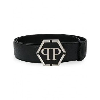 Philipp Plein Branded Buckle Belt Men 02 Black Accessories Belts Collection