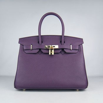 Hermes Birkin 30cm Togo leather Handbags purple gold