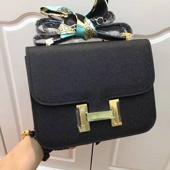 Hermes Constance Bag 23cm Epsom Leather Black Gold