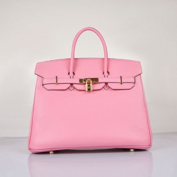 Hermes Birkin 35cm Togo leather Handbags Cherry Pink Golden