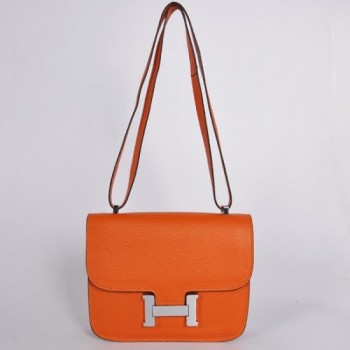 Hermes Constance 23cm Togo Leather Orange Silver