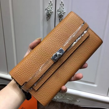 Hermes Kelly Wallet Togo Leather Camel