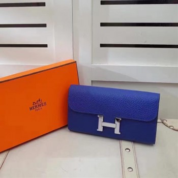 Hermes Constance Wallet Togo Leather Electric Blue
