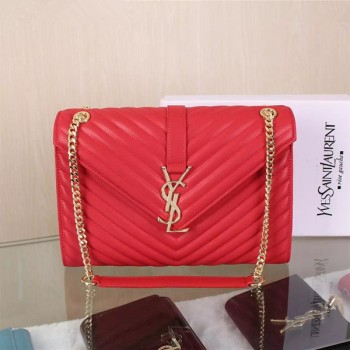 YSL Saint Laurent Classic Large Monogram Bag Red 31cm