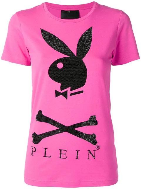 T-Shirt Luxury Fashion Playboy X Philipp Plein Reprint - Graphique, Coton - Taille S à 5XL - Neuf Avec étiquettes