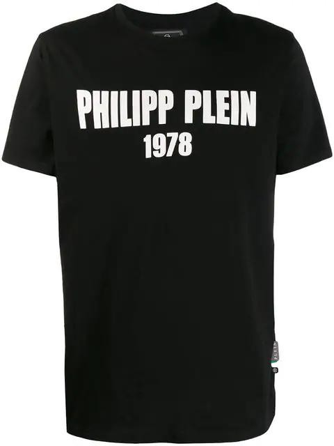 Replica Philipp Plein Logo Print T-shirt Men 02 Black Clothing T-shirts ...