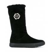 Philipp Plein Tall Boots Women Black Nickel Shoes Discount Shop