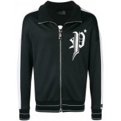 Philipp Plein Logo Print Jacket Men 0201 Black/white Clothing Sport Jackets & Wind Breakers Wholesale Online
