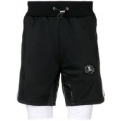 Philipp Plein Xyz Scratch Shorts Men 0201 Black / White Clothing Track & Running Usa Factory Outlet