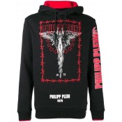 Philipp Plein Gothic Angel Print Hoodie Men 02 Black Clothing Hoodies Wholesale Price