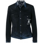 Philipp Plein Distressed Denim Jacket Men 14cy Candy Clothing Jackets Collection