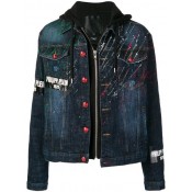 Philipp Plein Paint Splattered Denim Jacket Men 08nf No Flag Clothing Jackets Sale Tax