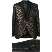 Philipp Plein Jacquard Two-piece Suit Men 02 Black Clothing Formal Suits Sale Uk