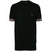 Philipp Plein Logo Cuff T-shirt Men 02 Black Clothing T-shirts Free Shipping